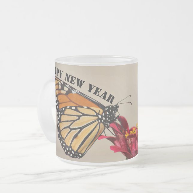 Caneca De Café Vidro Jateado Feliz ano novo Mugs 2024 (Frente Esquerda)