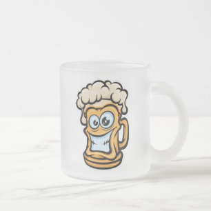 Caneca De Café Vidro Jateado Feliz Cama De Cerveja, Ilustração Engraçada