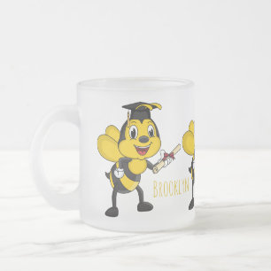 Caneca De Café Vidro Jateado Feliz desenho animado