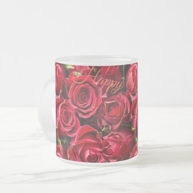 Caneca De Café Vidro Jateado Feliz dia de os namorados 2024 (Frente Esquerda)