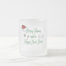 Caneca De Café Vidro Jateado Feliz Fitmas e uma nova retaguarda feliz