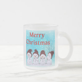 Caneca De Café Vidro Jateado Feliz Natal Bonito Pequenos Neves Adoráveis