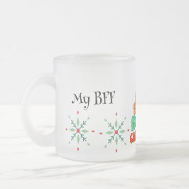 Caneca De Café Vidro Jateado Feliz Natal Personalizado