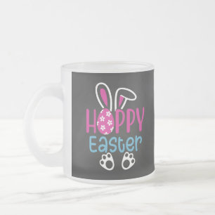 Caneca De Café Vidro Jateado Feliz Páscoa-54411