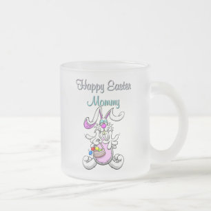 Caneca De Café Vidro Jateado Felz pascoa Mamãe Cápsula de vidro Fosco
