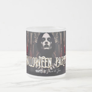 Caneca De Café Vidro Jateado Festa de Halloween – Convite Sombrio Gótico