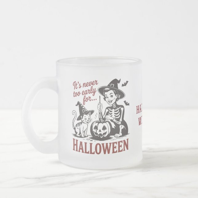Caneca De Café Vidro Jateado Festa de Halloween Personalizada (Esquerda)