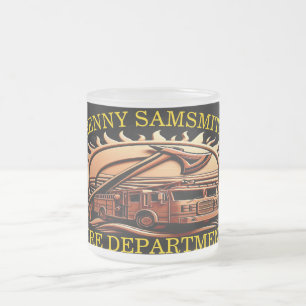 Caneca De Café Vidro Jateado Fiery Valor Intriciou Design Heroica Do Caminhão D