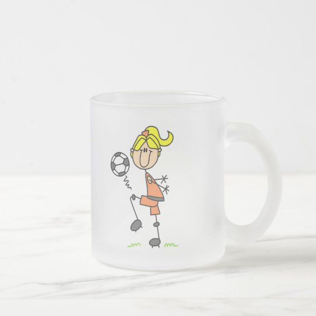 Caneca De Café Vidro Jateado Figura camiseta e presentes da vara do futebol (Direita)