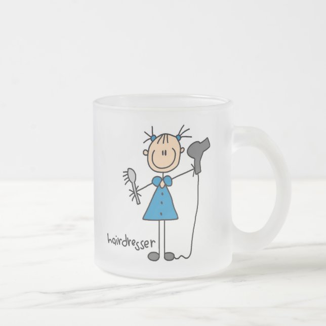 Caneca De Café Vidro Jateado Figura da vara do cabeleireiro (Direita)