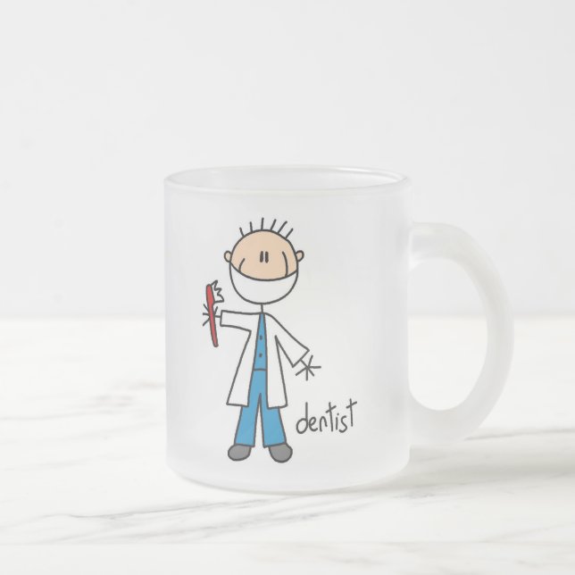 Caneca De Café Vidro Jateado Figura da vara do dentista (Direita)