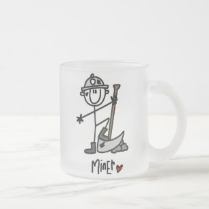 Caneca De Café Vidro Jateado Figura da vara do mineiro