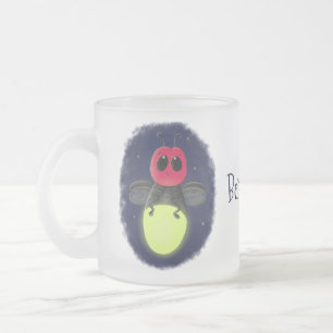 Caneca De Café Vidro Jateado Figura de desenho animado com inseto de raio