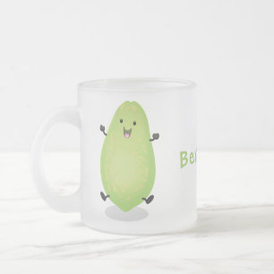 Caneca De Café Vidro Jateado Figura de desenho animado da pata de papaya kawaii