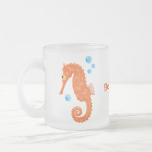 Caneca De Café Vidro Jateado Figura de desenho animado das bolhas de laranja-ac