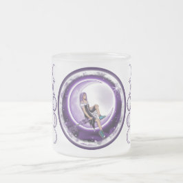 Caneca De Café Vidro Jateado Filho da lua roxa