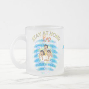 Caneca De Café Vidro Jateado Fique Em Casa Pai Com O Cabeçalho Da Família De Cr