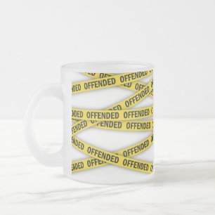 Caneca De Café Vidro Jateado Fita de polícia ofendida não cruzar