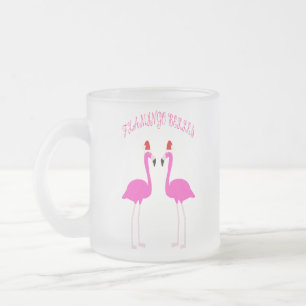 Caneca De Café Vidro Jateado Flamingos Flamingo Belles