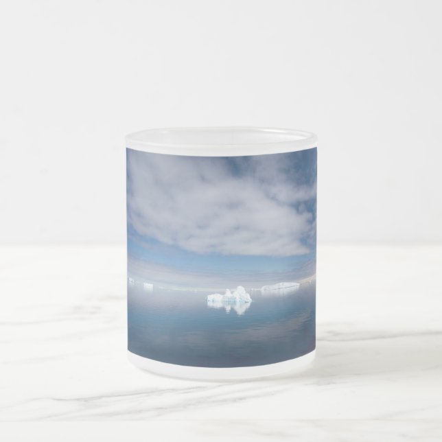 Caneca De Café Vidro Jateado Floating ice in Antarctica (Centro)