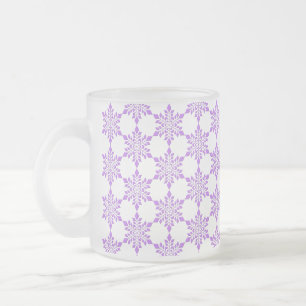Caneca De Café Vidro Jateado Flocos de neve