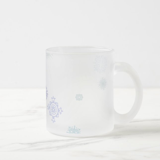 Caneca De Café Vidro Jateado Flocos de neve pálidos (Direita)