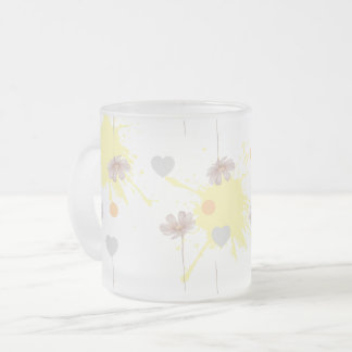 Caneca De Café Vidro Jateado flor