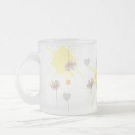 Caneca De Café Vidro Jateado flor