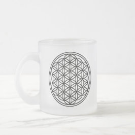 Caneca De Café Vidro Jateado Flor da caneca do vidro de fosco da vida