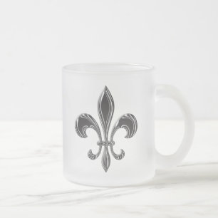 Caneca De Café Vidro Jateado Flor de lis - Stripey
