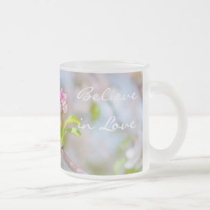 Caneca De Café Vidro Jateado Flor de maçã - Beleza