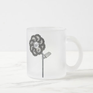 Caneca De Café Vidro Jateado Flor industrial