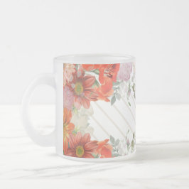Caneca De Café Vidro Jateado Florais rústicos elegantes