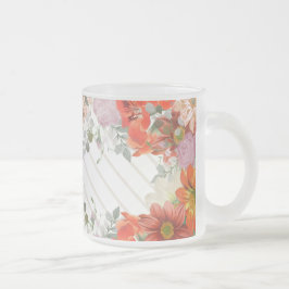 Caneca De Café Vidro Jateado Florais rústicos elegantes