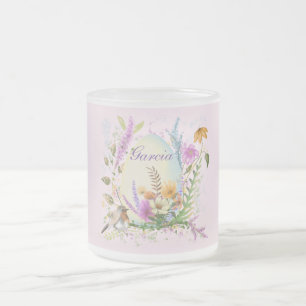 Caneca De Café Vidro Jateado Floral de primavera de Pássaros do Ovo de Páscoa