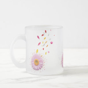Caneca De Café Vidro Jateado Floral Explosion Combo Mug - 15 oz**