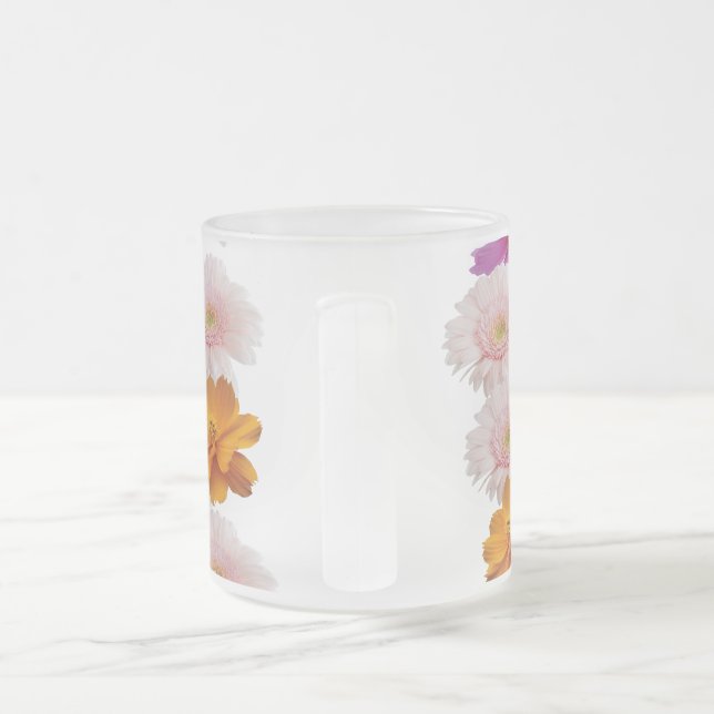 Caneca De Café Vidro Jateado Floral Harmony (Alça)