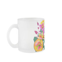 Floral Paradise Frosty Glass