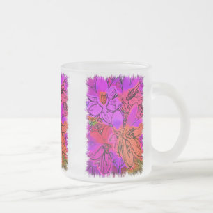 CANECA DE CAFÉ VIDRO JATEADO FLORES