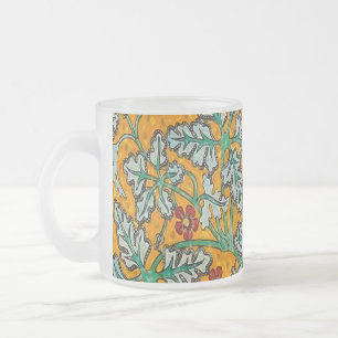 Caneca De Café Vidro Jateado Flores Amarelas de Betty