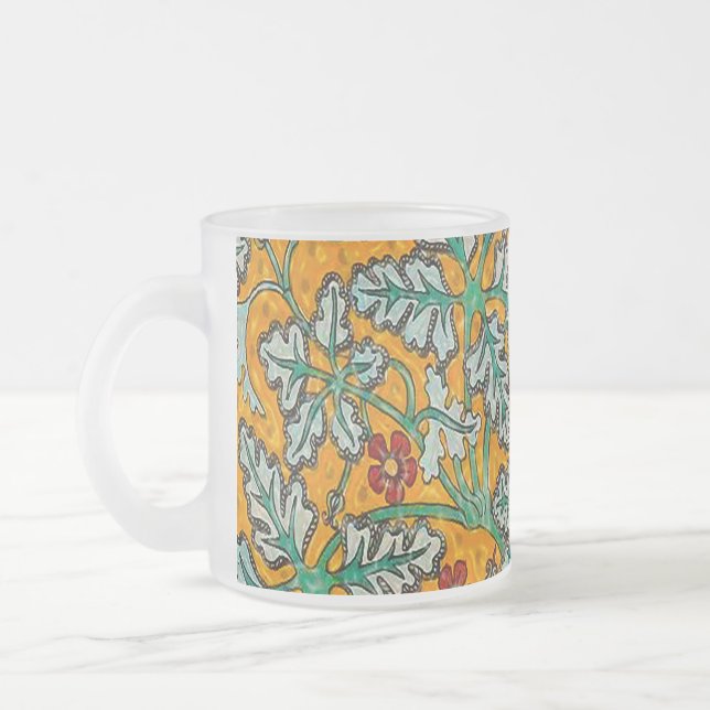 Caneca De Café Vidro Jateado Flores Amarelas de Betty (Esquerda)