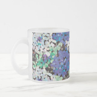 Caneca De Café Vidro Jateado Flores Cristalinas em Flor