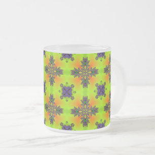 Caneca De Café Vidro Jateado Flores de Artdeco no Estilo Retroativo