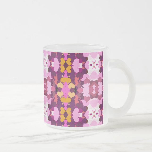 CANECA DE CAFÉ VIDRO JATEADO FLORES DE JARDIM (Direita)