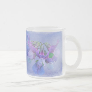 Caneca De Café Vidro Jateado Flores de Praia de Ervilha