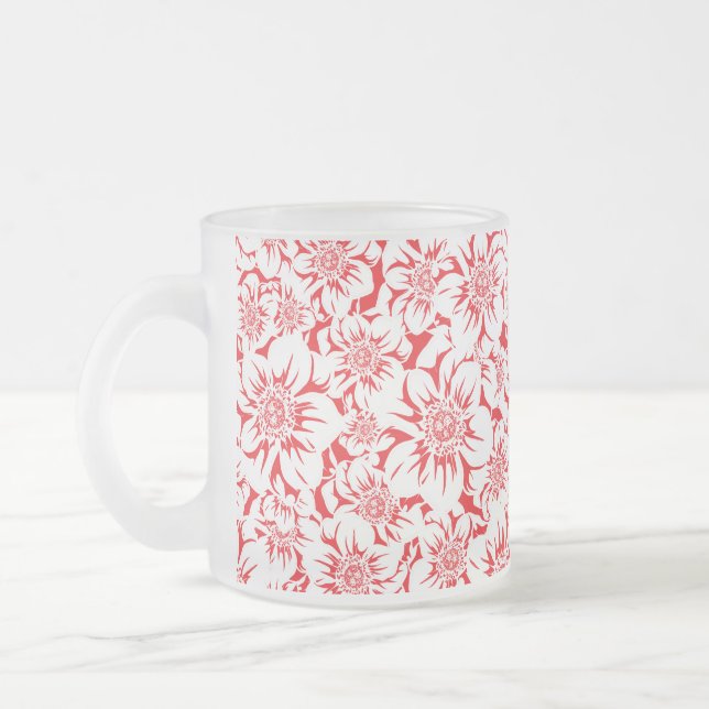 Caneca De Café Vidro Jateado Flores Mandala 8 (Esquerda)