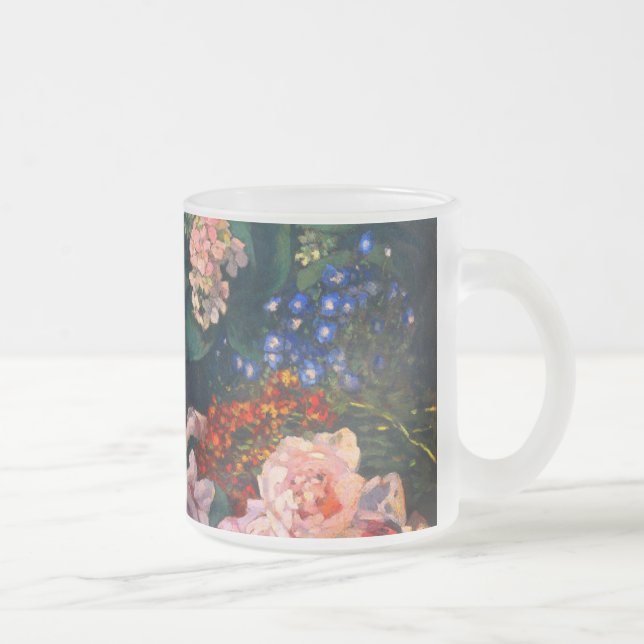 Caneca De Café Vidro Jateado Flores Monet Spring (Direita)