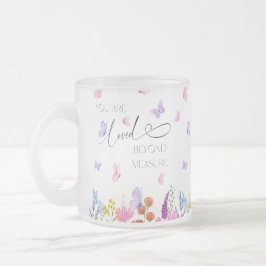 Caneca De Café Vidro Jateado Flores Silvestres Aquarela Versículo Bíblico Crist