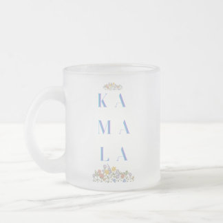 Caneca De Café Vidro Jateado Flores. Sutil. Kamala Harris