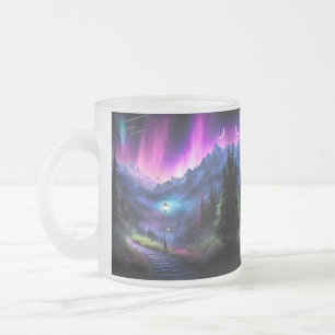 Caneca De Café Vidro Jateado Floresta Encantada